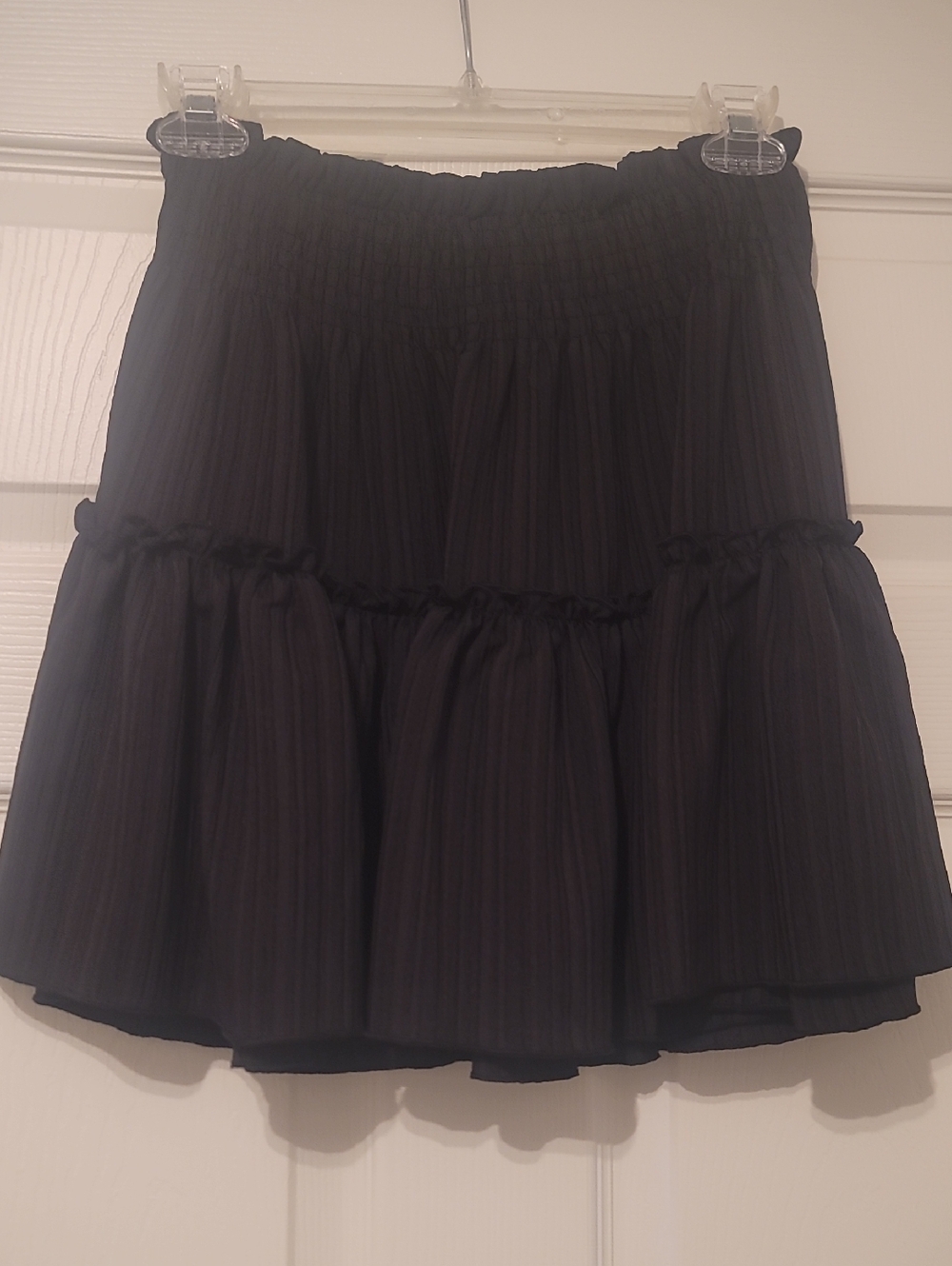 Women's Black Tiered Mini Skirt